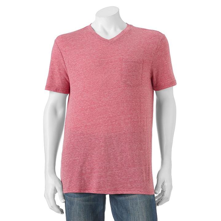 Big & Tall Urban Pipeline&reg; Solid V-neck Tee, Men's, Size: L Tall, Red