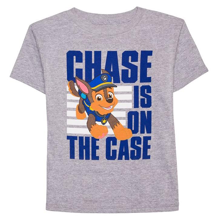 Boys 4-7 Paw Patrol Chase Is On The Case Graphic Tee, Size: 5/6, Grey Other