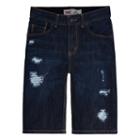 Boys 4-7x Levi's&reg; Distressed Dark Denim Shorts, Size: 7, Dark Blue