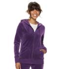 Petite Tek Gear&reg; Velour Jacket, Women's, Size: Xl Petite, Drk Purple