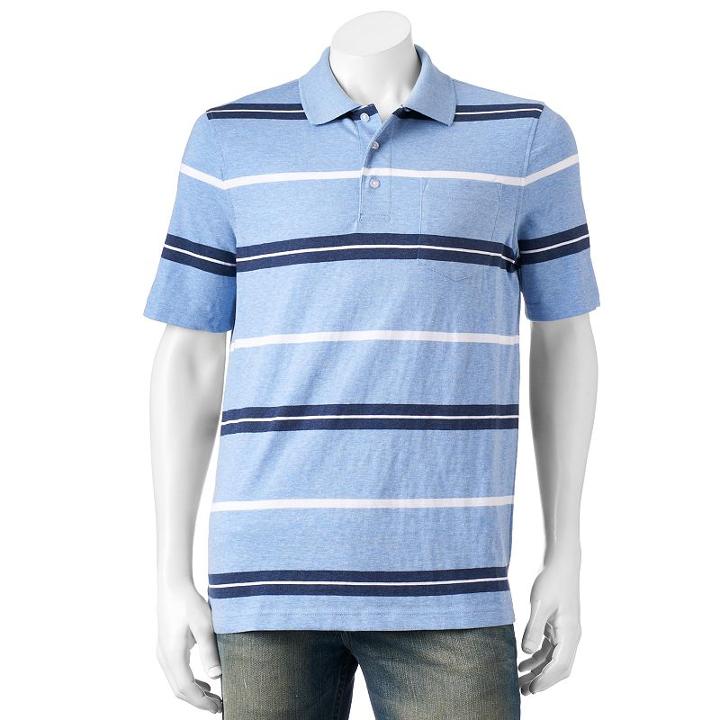Men's Croft & Barrow&reg; Signature Striped Polo, Size: Large, Med Blue