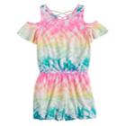 Girls 7-16 So&reg; Strappy Cold Shoulder Romper, Size: L/12, Brt Pink
