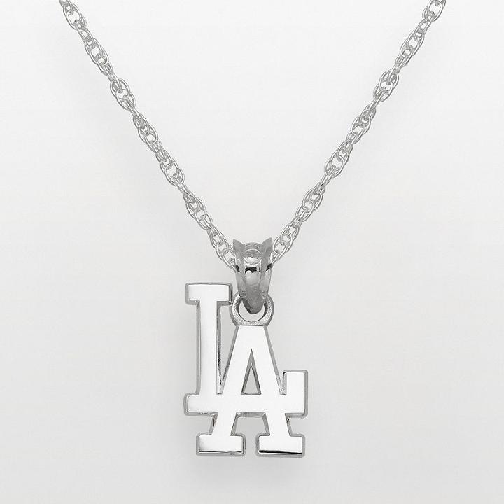 Logoart Los Angeles Dodgers Sterling Silver Logo Pendant, Women's, Size: 18, Grey