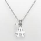 Logoart Los Angeles Dodgers Sterling Silver Logo Pendant, Women's, Size: 18, Grey