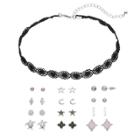 Mudd&reg; Lace Choker Necklace & Turtle Stud Earring Set, Teens, Blue