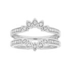 14k Gold 1/5 Carat T.w. Diamond Marquise Enhancer Wedding Ring, Women's, Size: 9, White