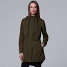 Women's Simply Vera Vera Wang Utility Anorak Jacket, Size: Small, Dark Green