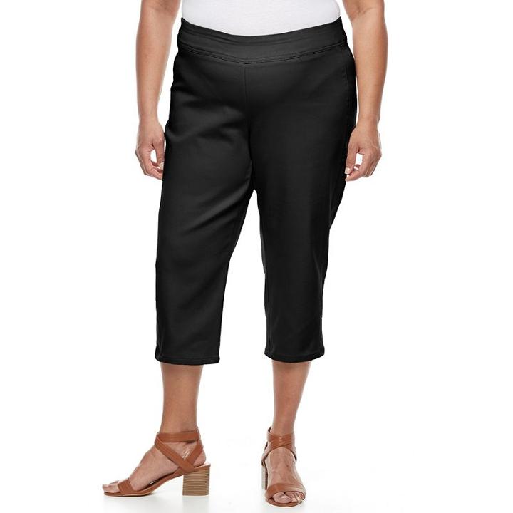 Plus Size Napa Valley Pull-on Capris, Women's, Size: 22 W, Black