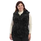 Plus Size Weathercast Faux-fur Vest, Women's, Size: 2xl, Black