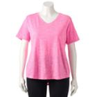 Plus Size Tek Gear&reg; Easy Burnout V-neck Yoga Tee, Women's, Size: 3xl, Med Pink