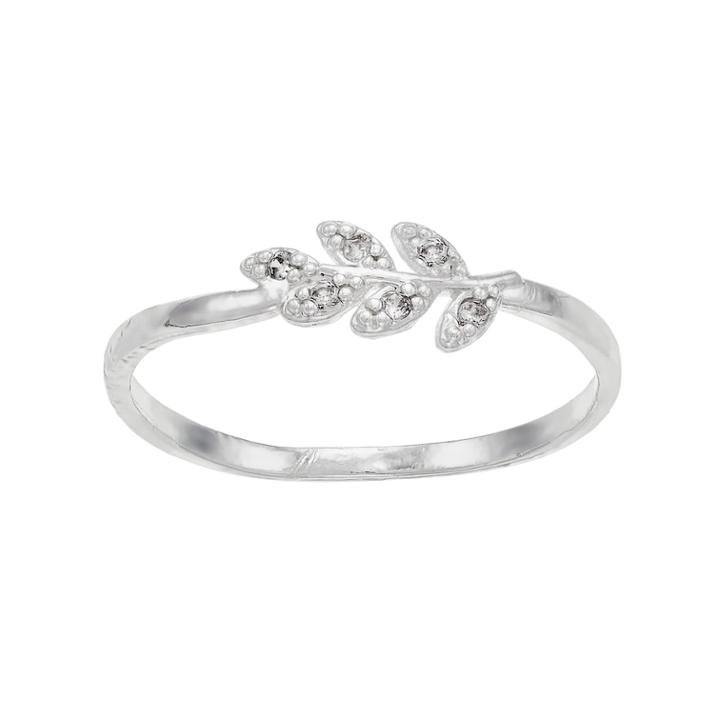 Lc Lauren Conrad Cubic Zirconia Leaf Ring, Women's, Size: 7, Silver