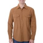 Men's Dickies Solid Flannel Shirt, Size: Small, Brown