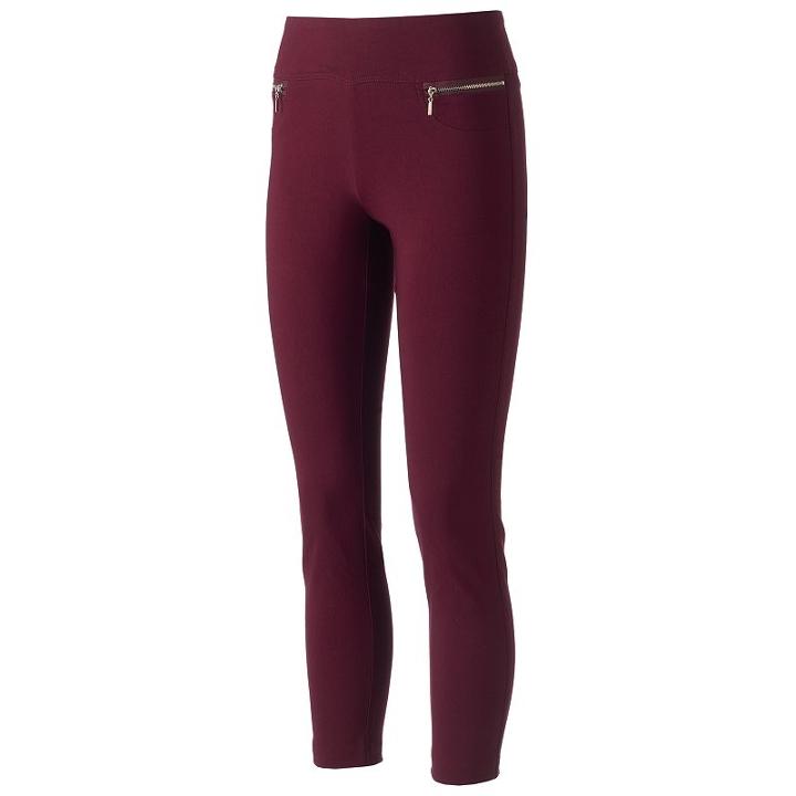 Juniors' Joe B Zipper Pocket Ankle Pants, Teens, Size: Small, Dark Red