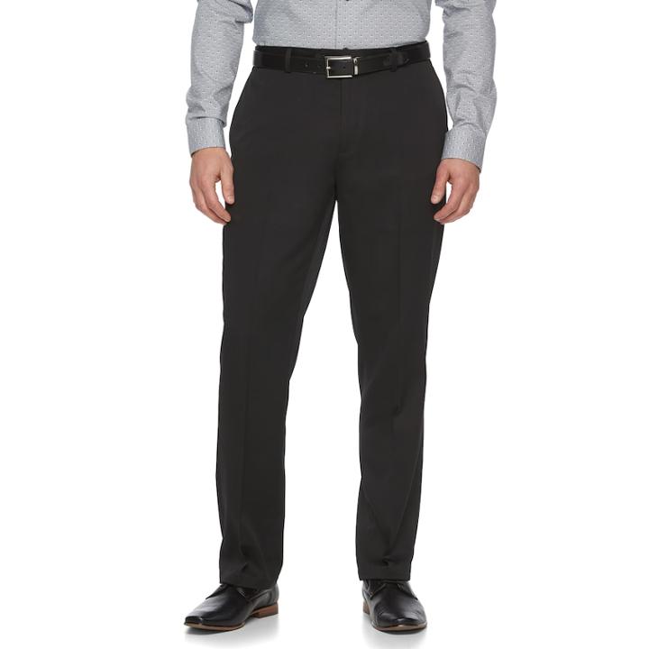 Men's Apt. 9&reg; Extra-slim Fit Stretch Flat-front Suit Pants, Size: 30x30, Black