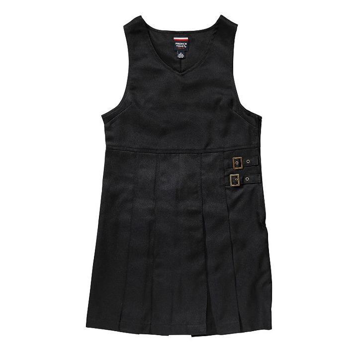 Girls 4-20 French Toast School Uniform Double Buckle Jumper, Girl's, Size: 14, Black
