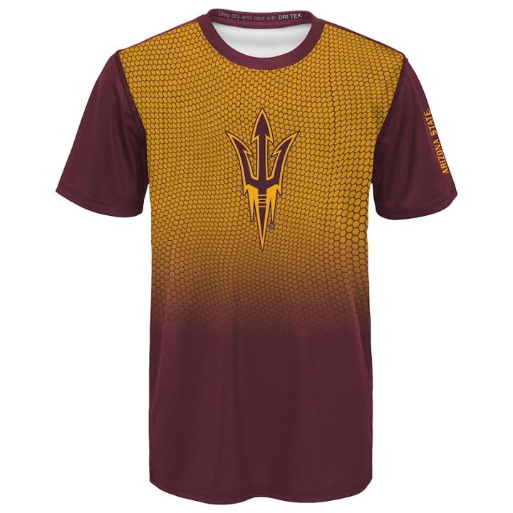 Boys 8-20 Arizona State Sun Devils Bitmapped Dri-tek Tee, Size: M 10-12, Dark Red
