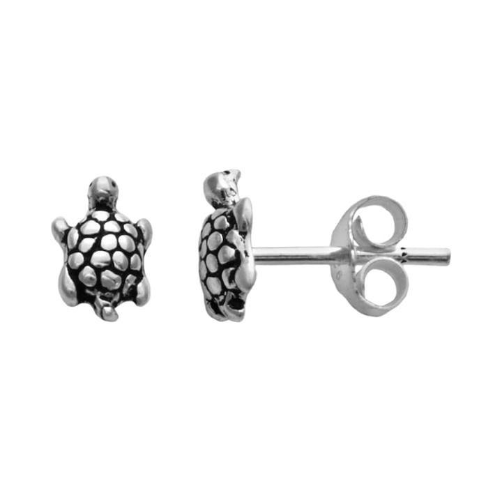 Itsy Bitsy Sterling Silver Turtle Stud Earrings, Women's, Grey