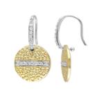 V19.69 Italia Two Tone Sterling Silver White Sapphire Moonlight Earrings, Women's
