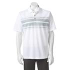 Men's Pebble Beach Classic-fit Chest-striped Performance Golf Polo, Size: Xl, White