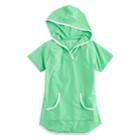 Girls 4-16 Free Country Hooded Swimsuit Cover-up, Size: 10-12, Lt Green