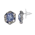 Simply Vera Vera Wang Oval Halo Nickel Free Drop Earrings, Women's, Blue