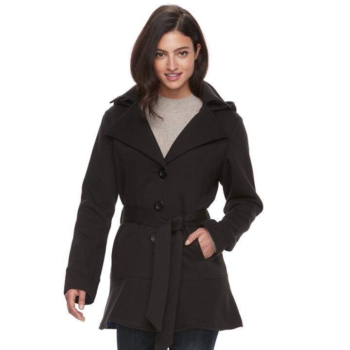 Women's D.e.t.a.i.l.s Flounce Jacket, Size: Xl, Black