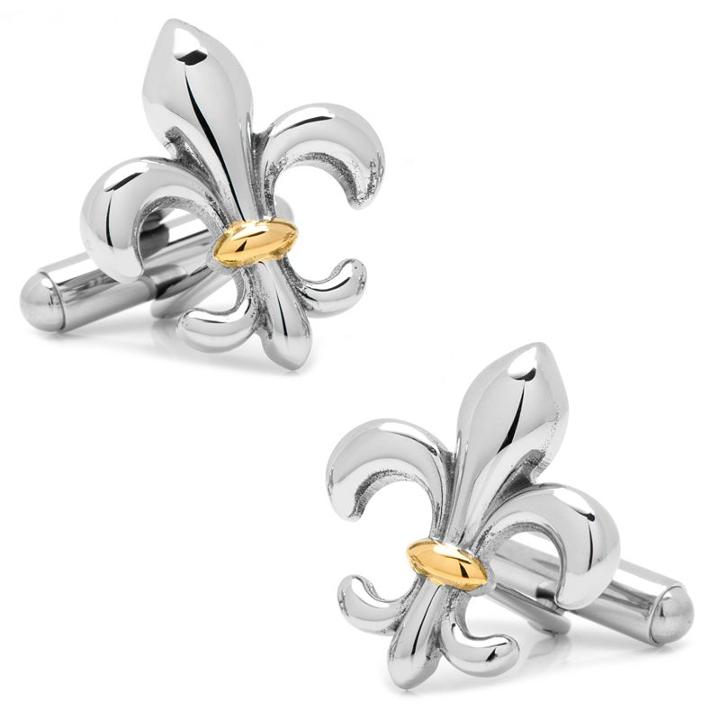 Fleur-de-lis Cuff Links, Men's, Silver