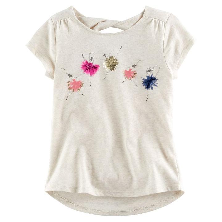 Girls 4-12 Sonoma Goods For Life&trade; Short-sleeved Twist-back Tee, Girl's, Size: 4, Lt Beige