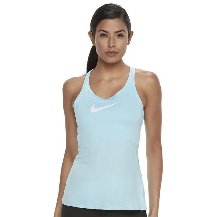 Women's Nike Dry Training Swoosh Racerback Tank, Size: Medium, Blue Other