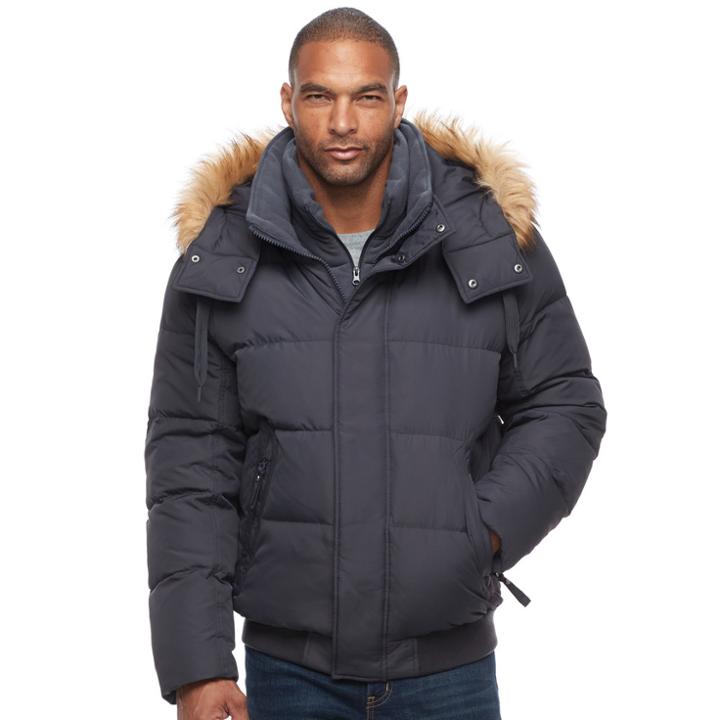 Big & Tall Andrew Marc Clermont Faux-fur Bomber Jacket, Men's, Size: 3xb, Grey Other
