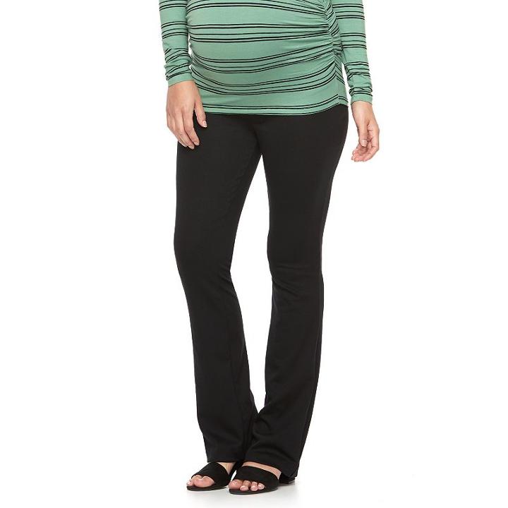 Maternity A:glow Full Belly Panel Bootcut Dress Pants, Women's, Size: S Tl-mat, Black