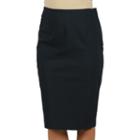 Harve Benard Solid Pencil Skirt - Women's, Size: 6, Dark Blue