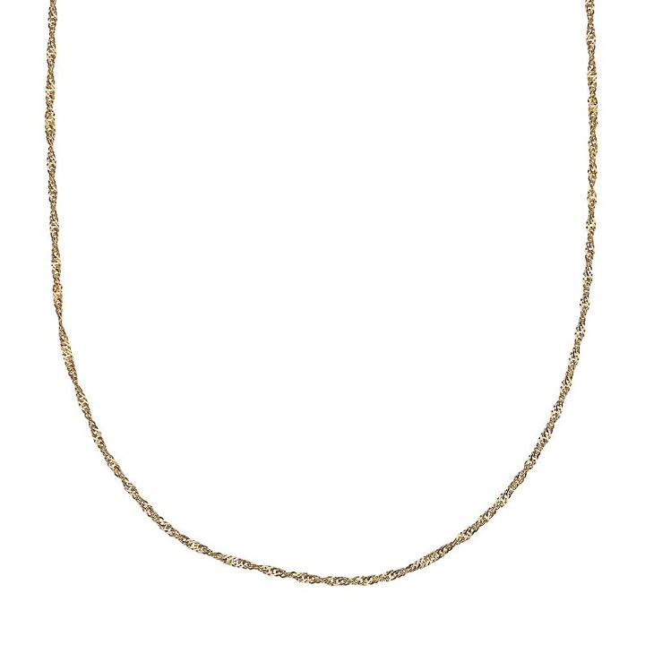 14k Gold Over Silver Singapore Chain Necklace - 18 In, Women's, Size: 18