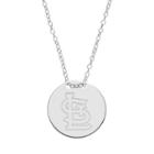 St. Louis Cardinals Sterling Silver Disc Pendant Necklace, Women's, Size: 16, Grey
