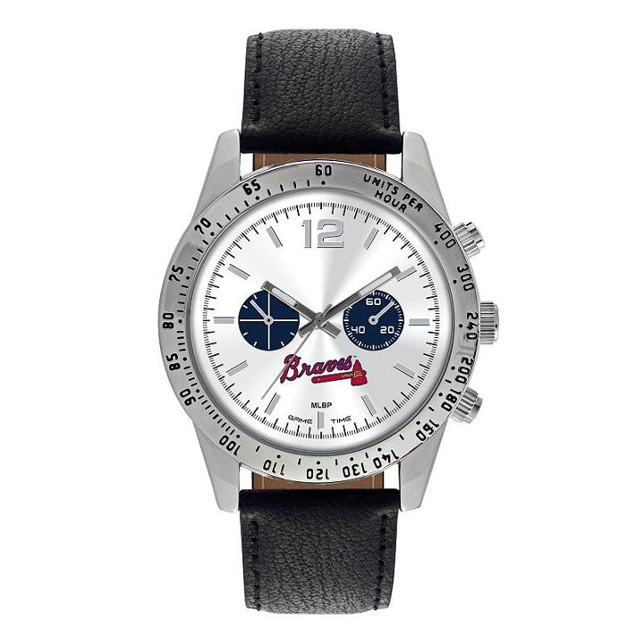 Men's Game Time Atlanta Braves Letterman Watch, Black