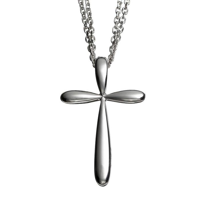She Sterling Silver Cross Pendant Necklace, Women's, Size: 17, Grey