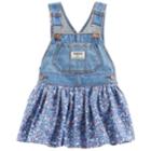 Baby Girl Oshkosh B'gosh&reg; Floral Denim Jumper, Size: 3-6 Months, Blue