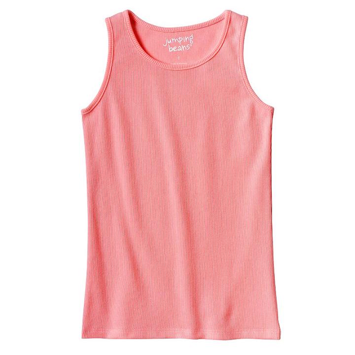 Girls 4-10 Jumping Beans&reg; Basic Ribbed Tank Top, Girl's, Size: 6x, Lt Orange