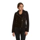 Women's Excelled Asymmetrical Suede Motorcycle Jacket, Size: Medium, Black
