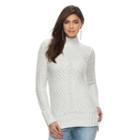 Women's Jennifer Lopez Metallic Mockneck Sweater, Size: Large, Silver