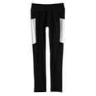 Girls 7-16 So&reg; Metallic Colorblock Full Length Leggings, Size: 7-8, Black