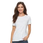 Women's Croft & Barrow&reg; Essential Crewneck Tee, Size: Large, Light Blue