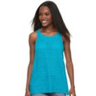 Women's Apt. 9&reg; Lace Overlay Tank, Size: Medium, Med Blue