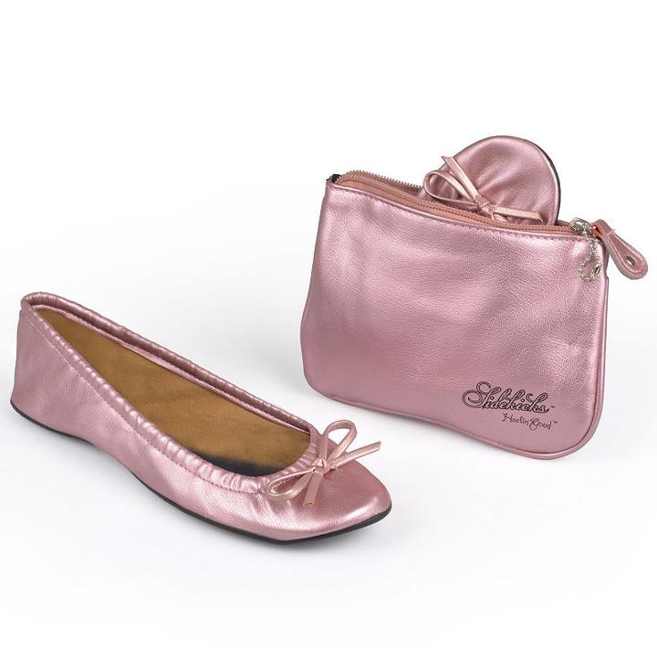 Sidekicks Side Women's Foldable Ballet Flats, Girl's, Size: 5-6, Pink