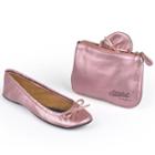 Sidekicks Side Women's Foldable Ballet Flats, Girl's, Size: 5-6, Pink