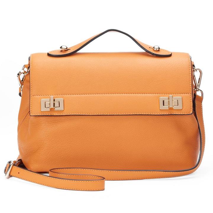 Donna Bella Audrey Leather Crossbody Bag, Women's, Orange