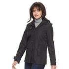 Women's Weathercast Hooded A-line Topper Jacket, Size: Small, Black