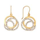 Amore By Simone I. Smith 18k Gold Over Silver And Sterling Silver Crystal Love Knot Drop Earrings, Women's, White