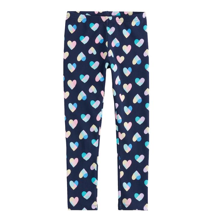 Girls 4-10 Jumping Beans&reg; Printed Leggings, Size: 7, Blue (navy)