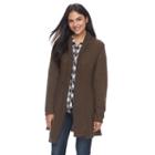 Women's Napa Valley Textured Open-front Cardigan, Size: Small, Dark Green